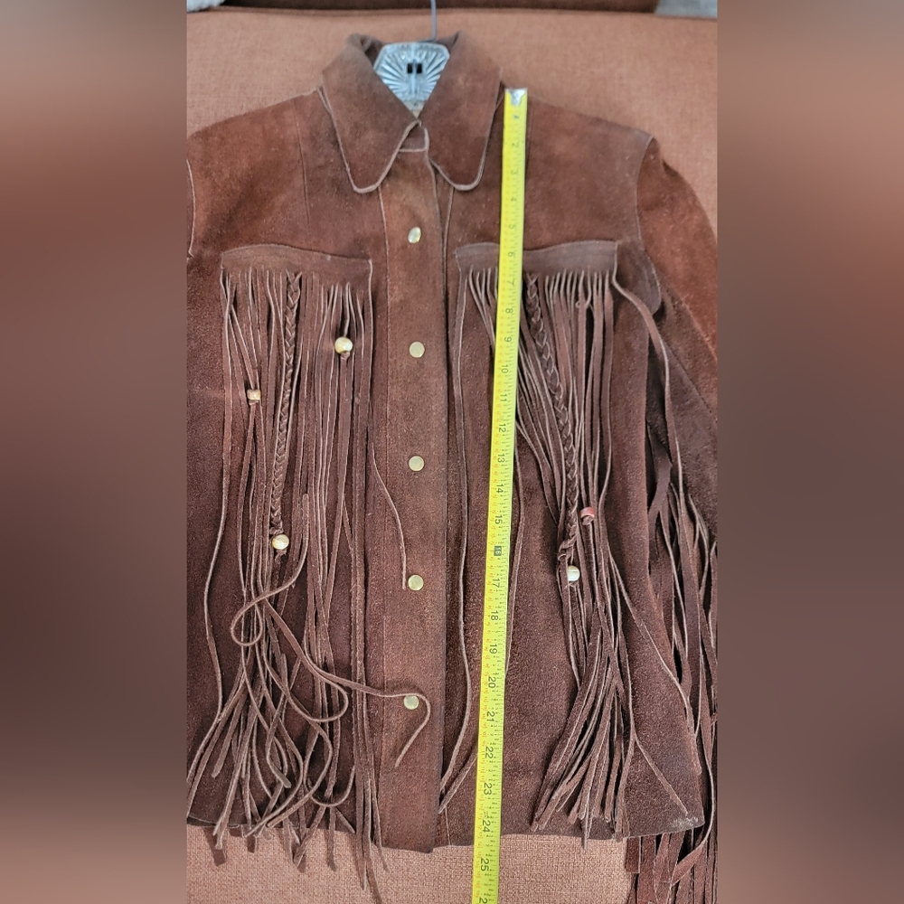 Brown Suede Fringe Jacket - Picture 4 of 6